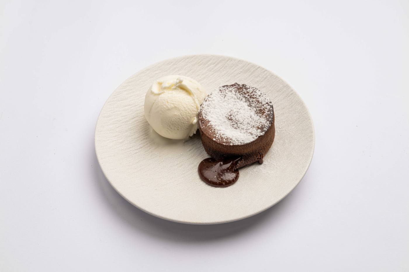 Chocolate Soufle with Ice Cream