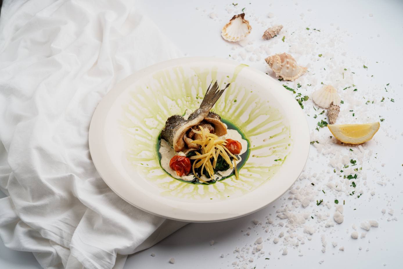 Sea Bass Fillet with Spinach Cream